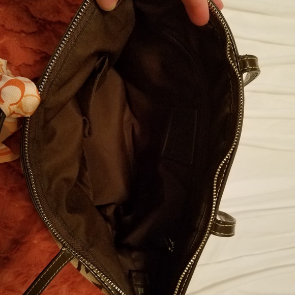 Coach purse with Coach silk scarf - Picture 6 of 8